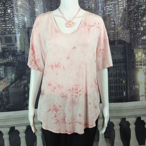 Time and Tru size Medium Pink Short Sleeve Tunic Top